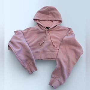 Forever 21 Pink Cropped Hoodie Sz M